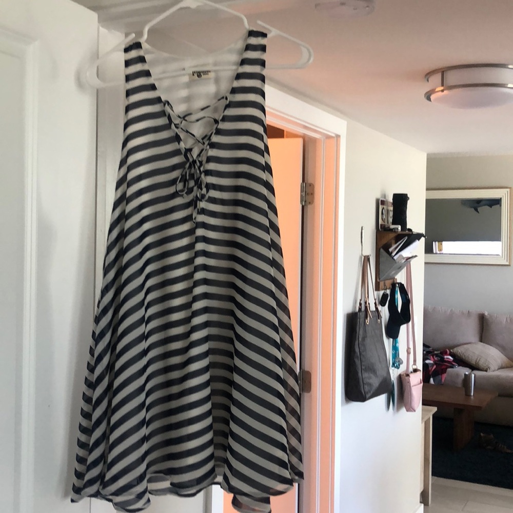 Show Me Your Mumu Navy and White striped dress